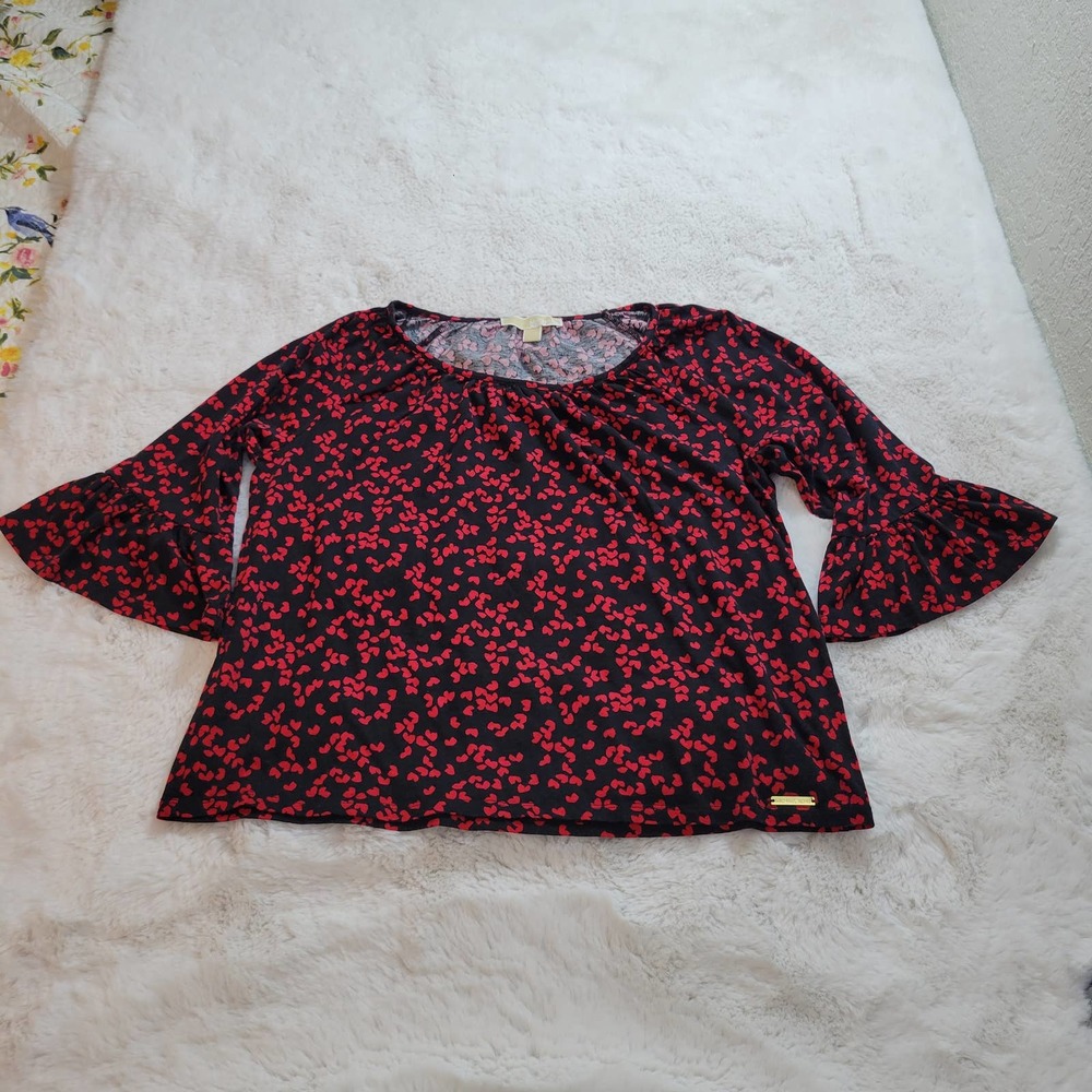 Michael Michael Kors hearts ruffle sleeve top